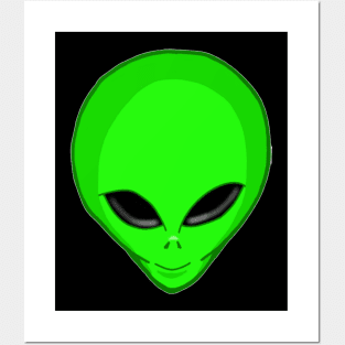 Alien head Posters and Art